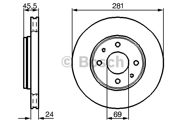 Bromsskiva Ventilerad, Framaxel Bosch 0 986 478 493 BOSCH Bromsskiva Ventilerad, Framaxel Bosch 0 986 478 493 BOSCH