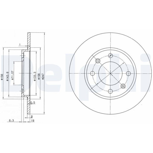 Bromsskiva Solid, Bakaxel Delphi BG2800 DELPHI Bromsskiva Solid, Bakaxel Delphi BG2800 DELPHI
