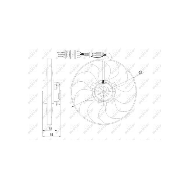 Fläkt, kylare 12V, Tvåsidig, Höger, Vänster Nrf 47064 NRF Fläkt, kylare 12V, Tvåsidig, Höger, Vänster Nrf 47064 NRF