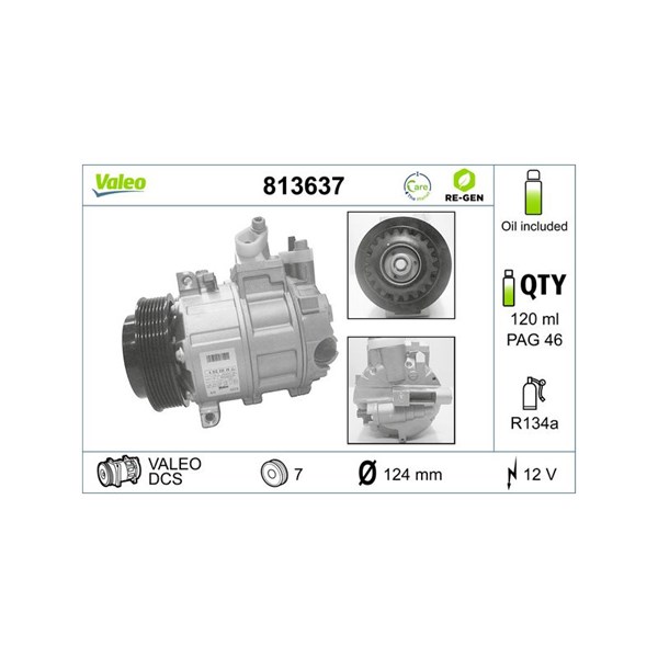 Kompressor, klimatanläggning 12V Valeo 813637 VALEO Kompressor, klimatanläggning 12V Valeo 813637 VALEO