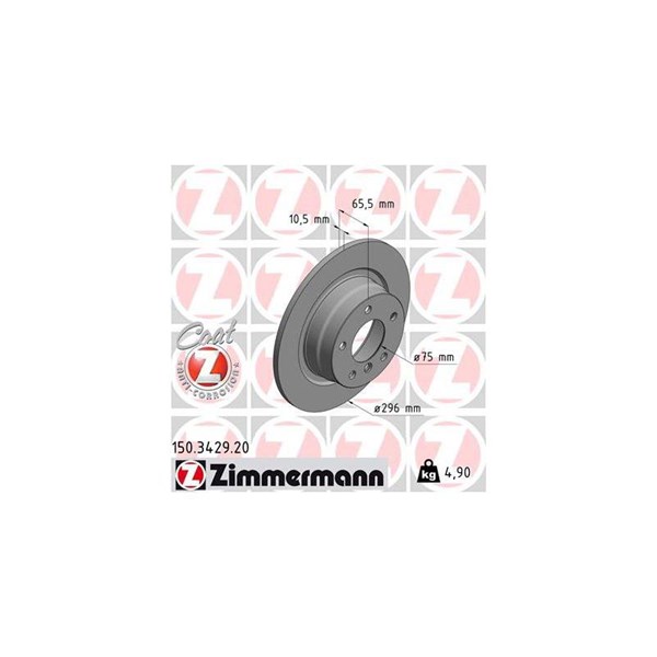 Bromsskiva Solid, Bakaxel Zimmermann 150.3429.20 ZIMMERMANN Bromsskiva Solid, Bakaxel Zimmermann 150.3429.20 ZIMMERMANN