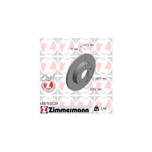 Bromsskiva Solid, Framaxel Zimmermann 400.1402.20 ZIMMERMANN Bromsskiva Solid, Framaxel Zimmermann 400.1402.20 ZIMMERMANN