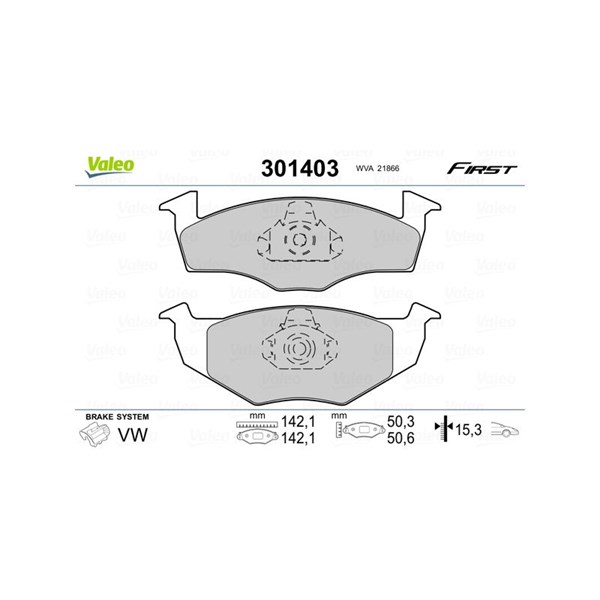 Bromsbeläggsats, Framaxel Valeo 301403 VALEO Bromsbeläggsats, Framaxel Valeo 301403 VALEO