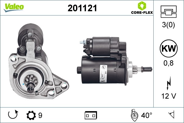 Startmotor 12V Valeo Valeo core-flex 201121 VALEO Startmotor 12V Valeo Valeo core-flex 201121 VALEO