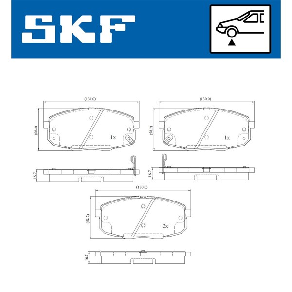 Bromsbeläggsats, Framaxel Skf VKBP 80183 A SKF Bromsbeläggsats, Framaxel Skf VKBP 80183 A SKF